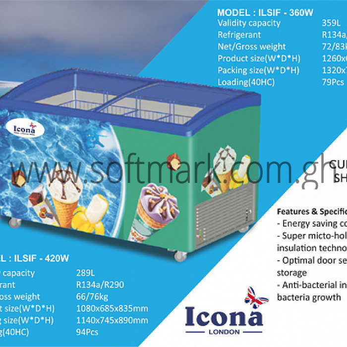 Softmark Icona Ice Cream Chest Freezer 360L